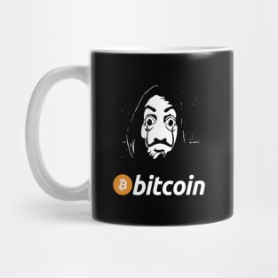 Bitcoin T-Shirt with Dali Mask from Netflix Money Heist Mug